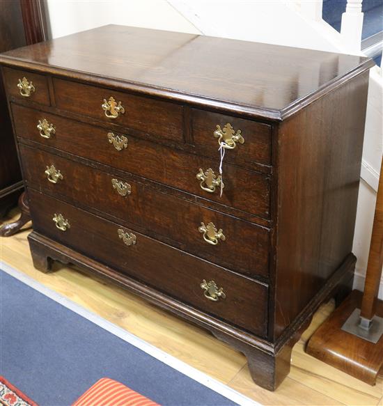 A 19th century oak chest of drawers W.109cm